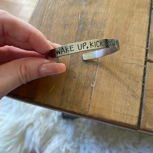 “Wake Up, Kick Ass, Repeat” Bangle Bracelet